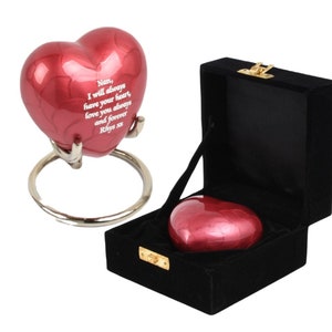 Heart Keepsake Urn for Ashes, Small Hanging Memorial, Metal Keepsake