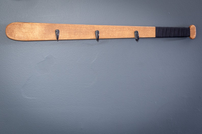 Baseball Bat Coat Rack Hanger. It is Great for Jackets, Hats, and More