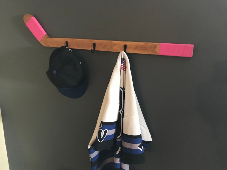 Hockey Stick coat rack hanger. Optional Colors. It is great Etsy