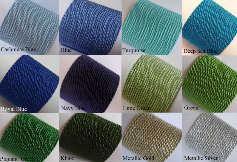 May include: A collage of 12 fabric samples in various colors, including blue, green, gold, and silver. Each sample is a close-up of a textured fabric with a woven pattern.