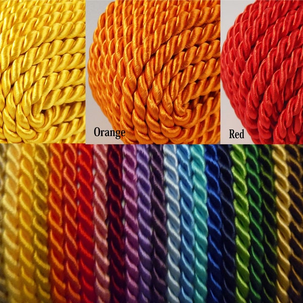 Corde tressée torsadée 3,5 mm Bordure de soutache Passepoil Garniture décorative pour coussins, rideaux, vêtements, sacs-cadeaux, bijoux