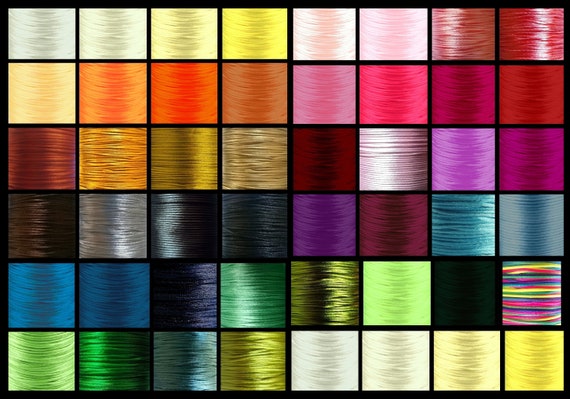 1mm Silky Satin Rattail Cord Macrame Nylon Thread Kumihimo Shamballa