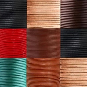 2mm Round Leather Cord 100% Real for Jewellery Making  Leather Craft