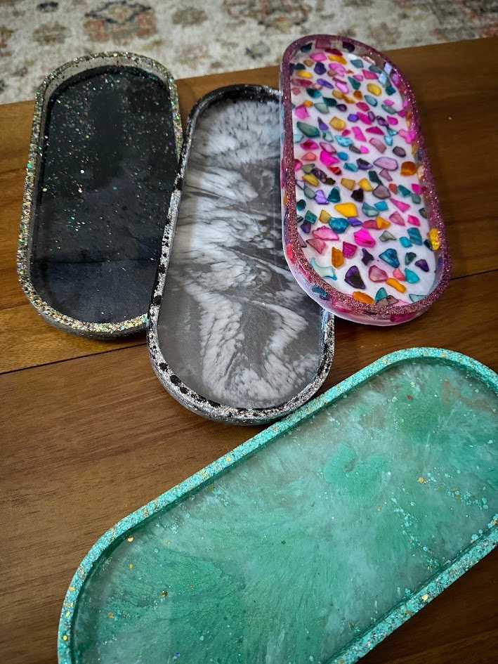 resin trays make up trays bathroom -home decor bridal gifts candle tray  kitchen tray trinket trays vanity tray rolling tray customized tray
