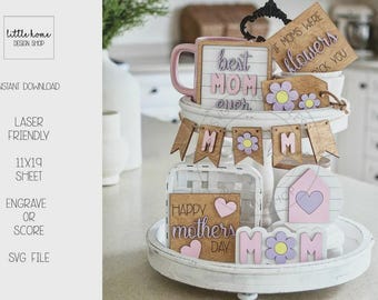 mothers day laser files,mothers day svg files, mothers day tray laser files, laser files mother dayy