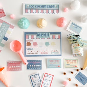 Ice Cream Shop Dramatic Play, Ice Cream Parlor Pretend Play, Dramatic Play Daycare, Ice Cream Shop Play Set Canva, Preschool Sensory Play