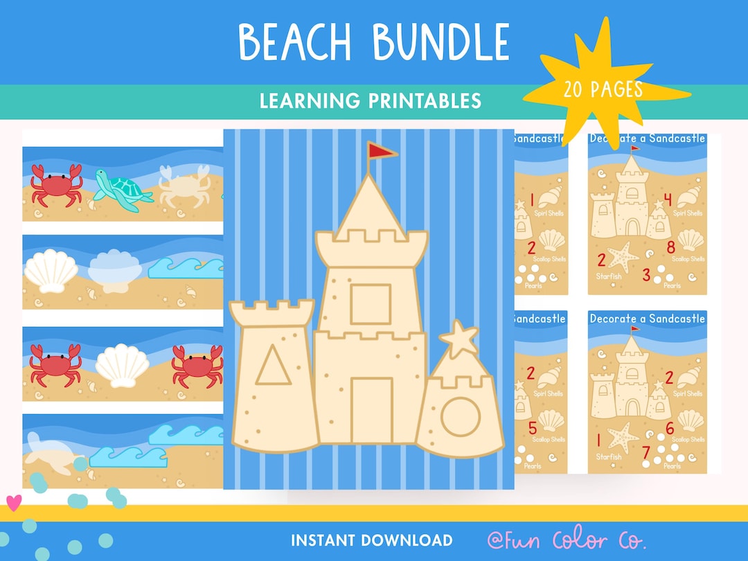 Ocean, Beach, Preschool Educational Learning Printables, Sensory Play ...