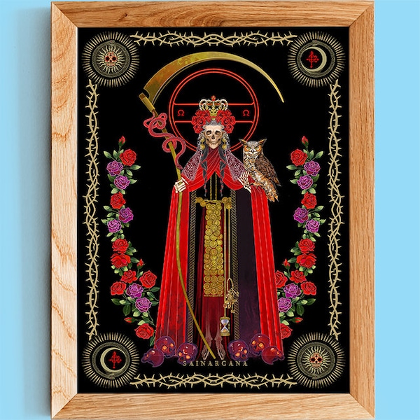 Impression Santa Muerte | Nuestra Señora de la Santa Muerte | Mictēcacihuātl | Mythologie mexicaine | Aztèque | mexicaine