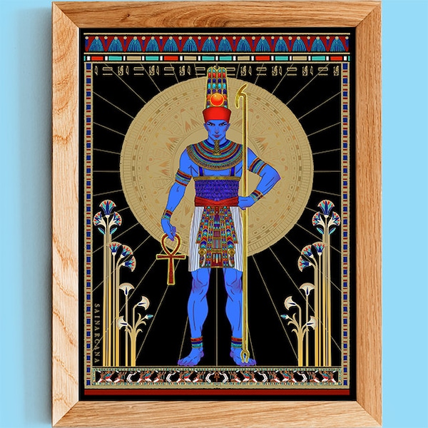 AMUN | Ammon-afdruk | Egyptische God | Gyptischer Gott | Dieu Egypte | Dio egizio |