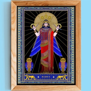 INANNA | Ishtar Print | Babylonian Goddess | Assyrische Göttin | Déesse sumérienne | Dea mesopatamica |