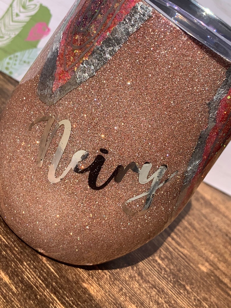 Custom Tumbler Geode Style Tumbler Glitter Tumbler