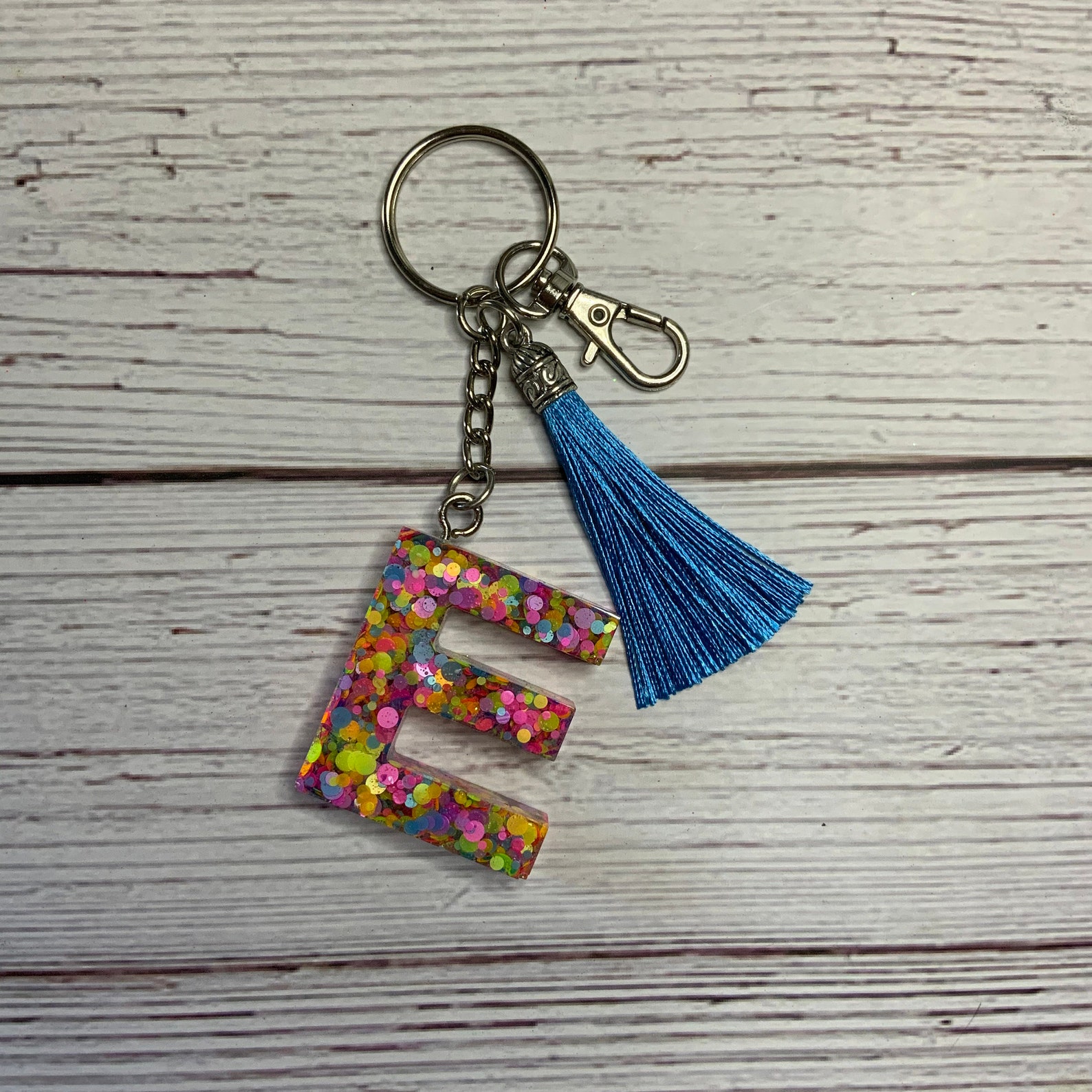 Alphabet Glitter Keychain Custom Glitter Keychains Etsy