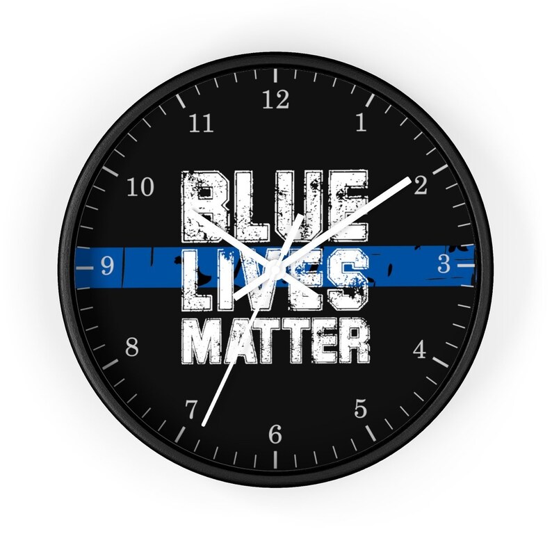 Blue Lives Matter Wooden Wall clock