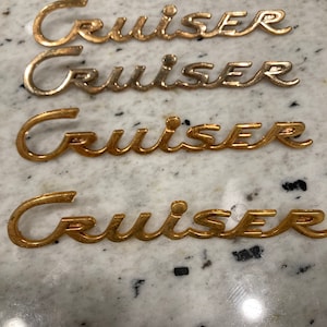 1964 1965 1966 Studebaker Cruiser Front Fender Chrome Script Emblem Gold