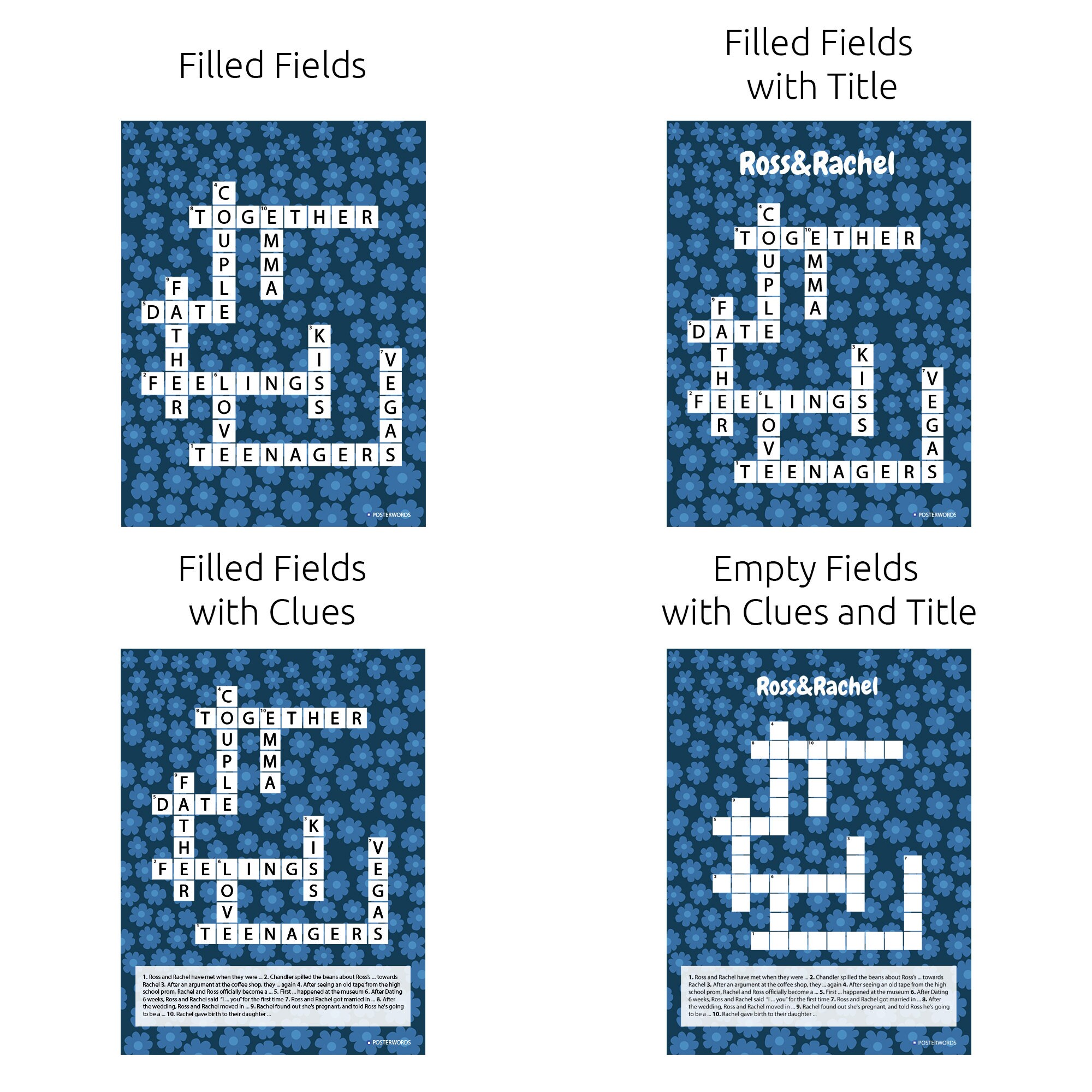 Family Name Poster Custom Crossword Puzzle Keepsake Etsy Canada