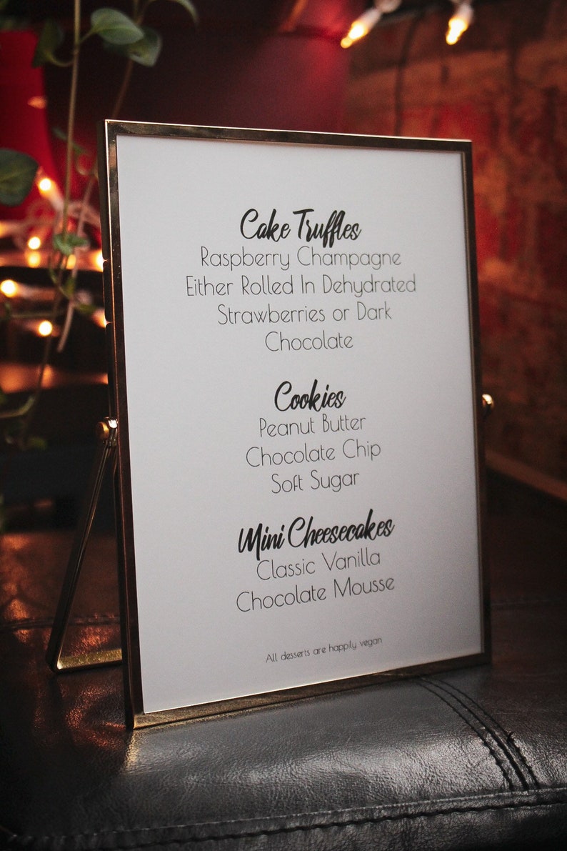 Print Ready Instant Download Sweets Menu 100/% Customizable DIY Sign Minimalist Dessert Menu Sign