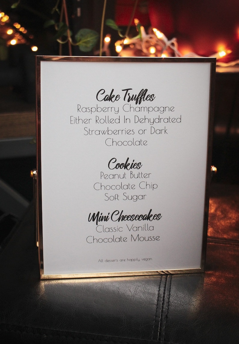 Print Ready Instant Download Sweets Menu 100/% Customizable DIY Sign Minimalist Dessert Menu Sign