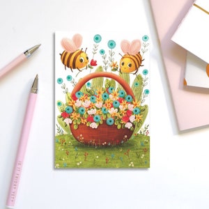 Grußkarte, Geburtstag, Glückwünsche, Danke, für dich, gute Besserung, Blumen, Bienen