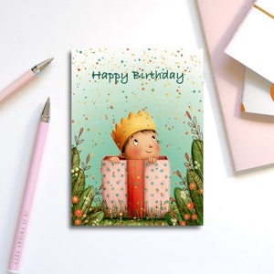 Linda tarjeta de cumpleaños, tarjeta de cumpleaños para niños pequeños, primer cumpleaños, tarjeta de cumpleaños para niños