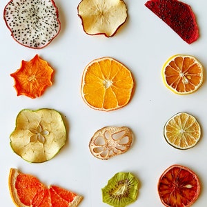 Mix of 12 different dehydrated fruit slices, fresh & ships fast