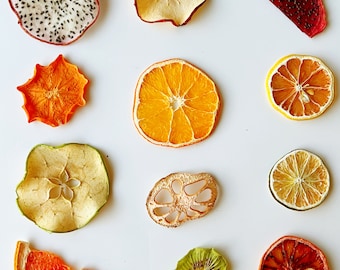 Mix of 12 different dehydrated fruit slices, fresh & ships fast