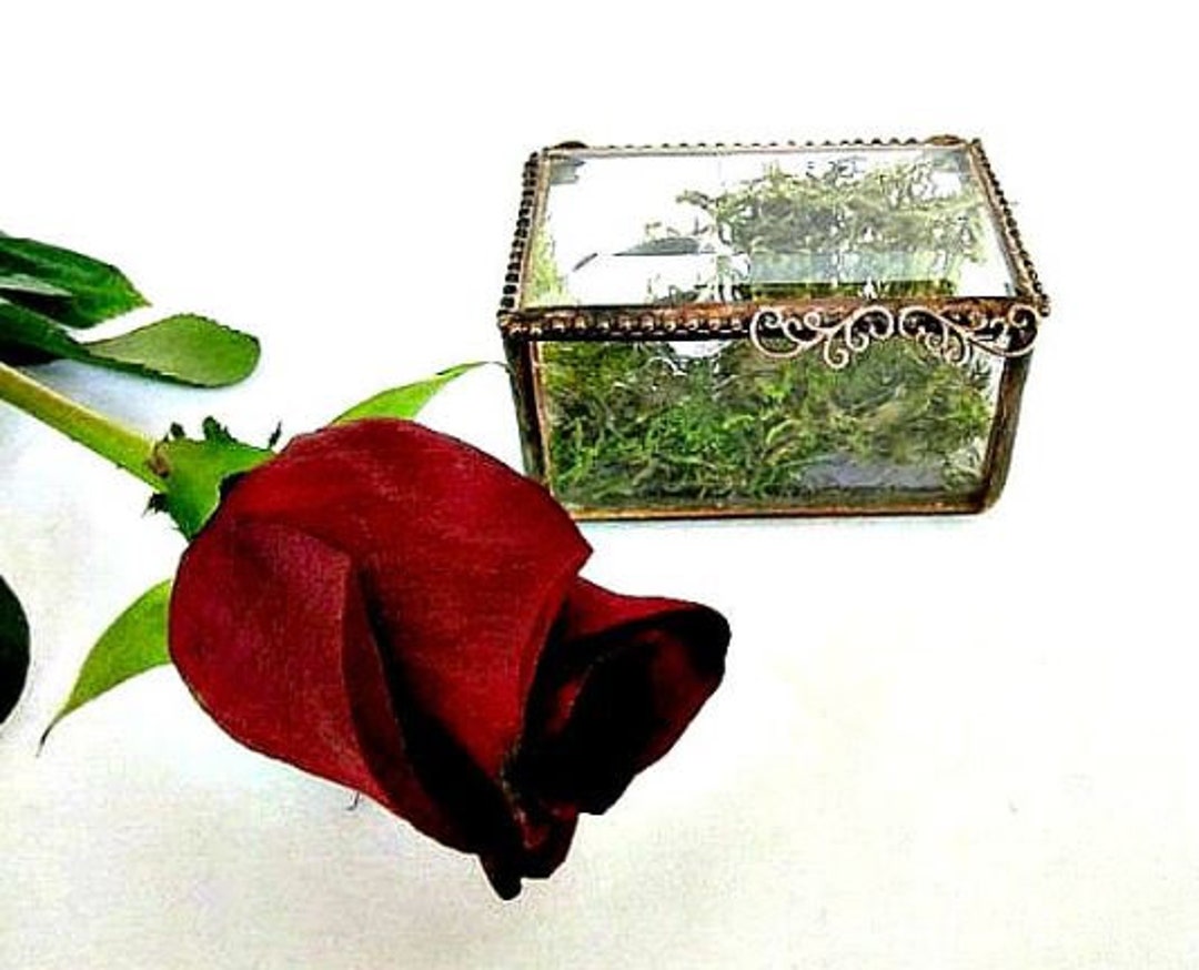 Ring Box Holder Wedding Keepsake Jewelry Box, Glass Ring Box Bridesmaid