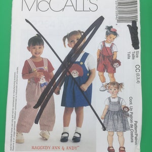 2264 Vintage 1999 McCalls Schnittmuster Kleinkind Overalls & Strampler Optional Snap Crotch, 6 1/2 " Puppe ungeschnitten mit Anleitung