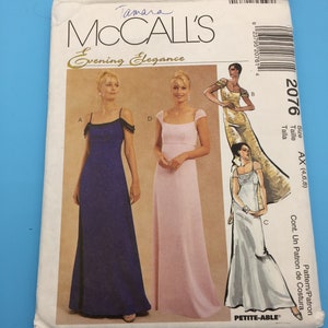 2076 Vintage 1999 McCalls Evening Elegance Sewing Pattern  Misses Lined Gowns  Sizes 4, 6, 8  Cut with Instructions
