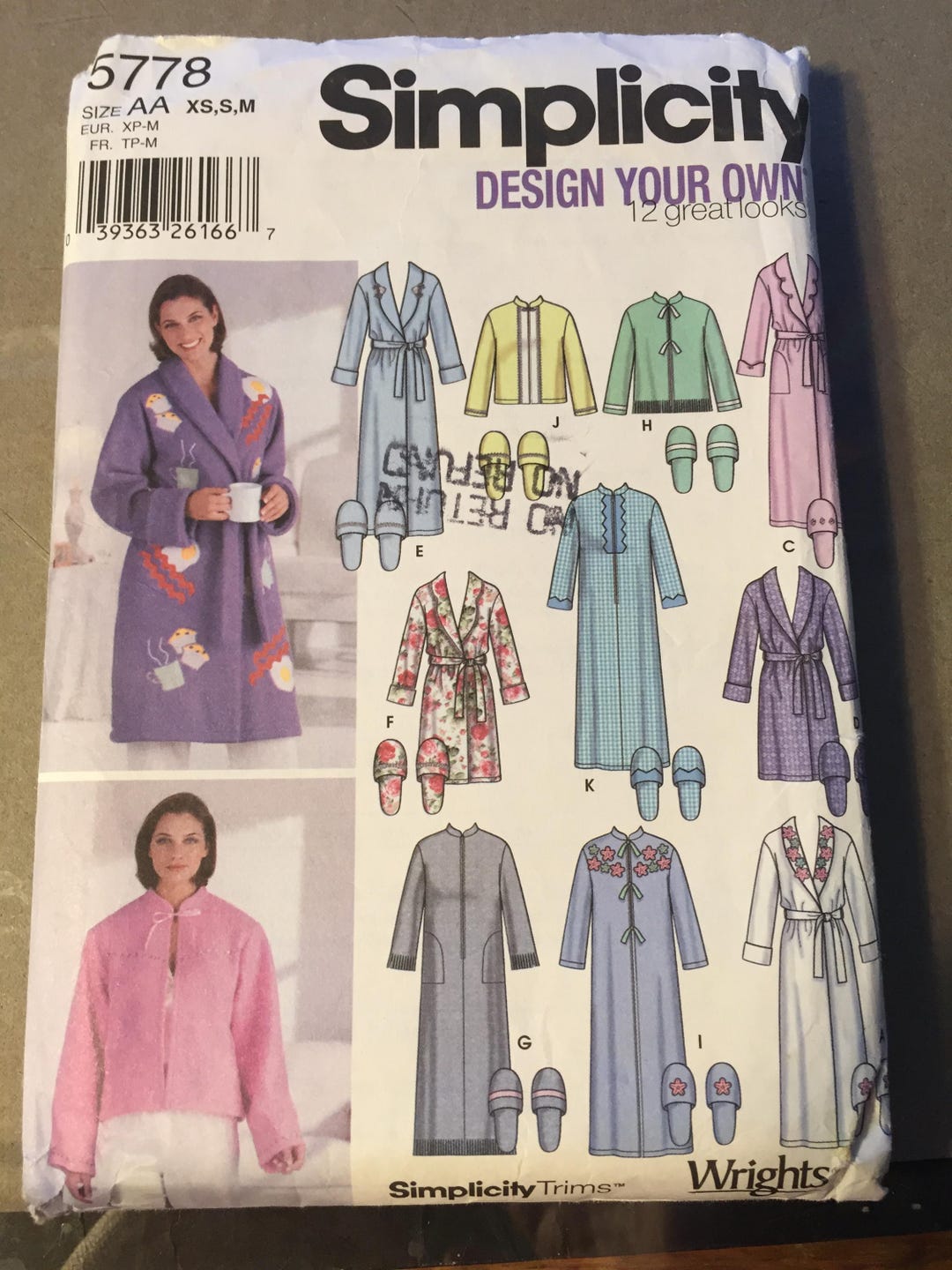 5778 Vintage Simplicity Sewing Pattern Misses Design Your Own Robe ...