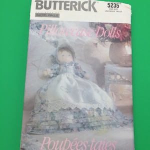5235 Vintage 1990 Butterick Racel Wallis Sewing Pattern  4 Pillowcase Dolls with Dresses and Hats