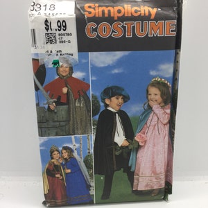 Könnte beinhalten: Simplicity Kostüm-Schnittmuster Nr. 3318 für Kinderkostüme. Das Schnittmuster beinhaltet einen Ritter, eine Prinzessin und einen Pagen. Das Schnittmuster ist für die Größen 245.670. Das Schnittmuster kostet 1,99 €.