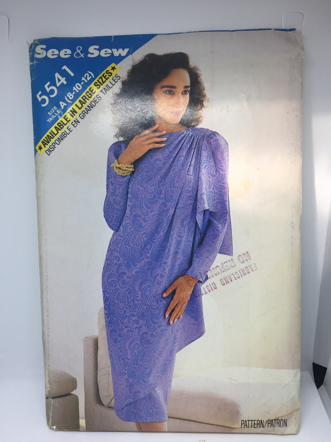 5541 Butterick 1986 Vintage See and Sew Sewing Pattern Misses Dress ...