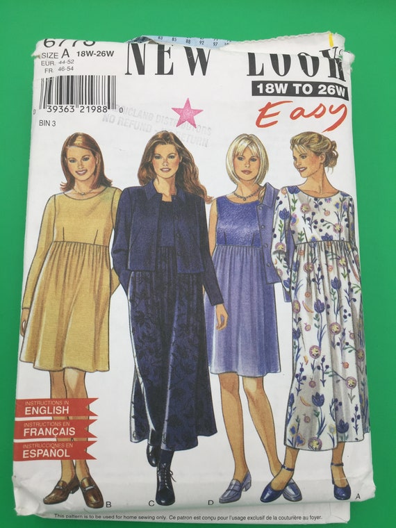 6778 Vintage New Look Easy Five Sizes in One Sewing Pattern Misses