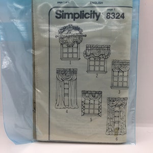 8324 Simplicity Vintage 1990's Abbies Jiffy 6 Pack Easy Valances Sewing Pattern (please read below)  Uncut with Instructions