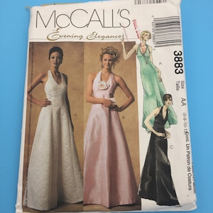3883 McCalls 2002 Evening Elegance Disegno di cucito Misses/Miss Petite Abiti foderati Taglie 6-8-10-12 Uncut with Instructions
