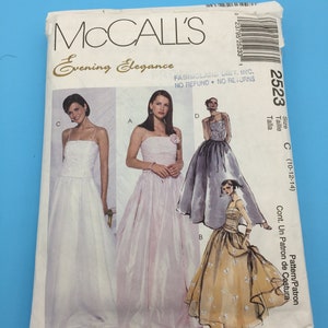 2523 Vintage 1999 McCalls Evening Elegance Sewing Pattern  Misses Lined Dresses  Sizes 10-12-14  Uncut with Instructions