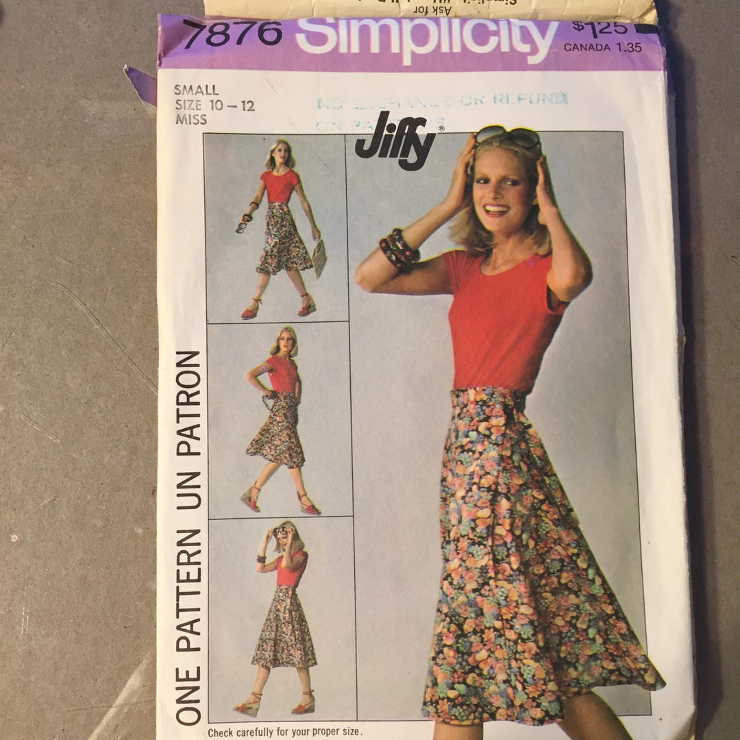 7876 Vintage 1977 Simplicity Sewing Pattern Misses Jiffy Front Wrap ...
