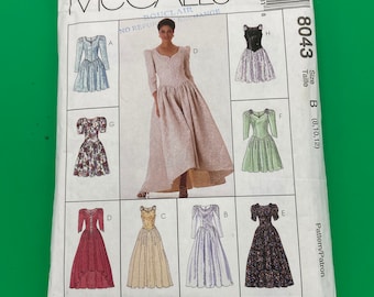 8043 Vintage 1996 McCalls Express Yourself Sewing Pattern  Misses Dress in 2 Lengths  Sizes 8-10-12      Uncut with Instructions