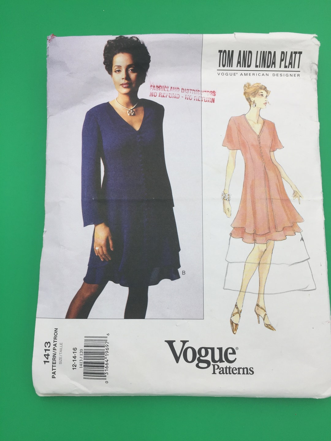 V1413 Vintage 1995 Vogue Tom and Linda Platt American Designer Sewing ...