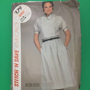 8982 Vintage 1984 Stitch 'N Save by McCalls Sewing Pattern  Misses Top & Skirt  Sizes 8-10-12  Cut with Instructions