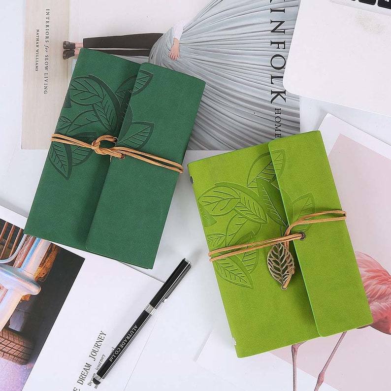 A7 A6 A5 Personalised Notebook Embossed Leaves Refillable PU Etsy UK