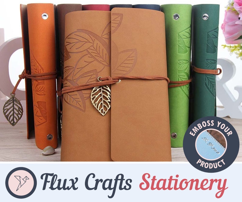 A7 A6 A5 Personalised Notebook Embossed Leaves Refillable PU Etsy UK