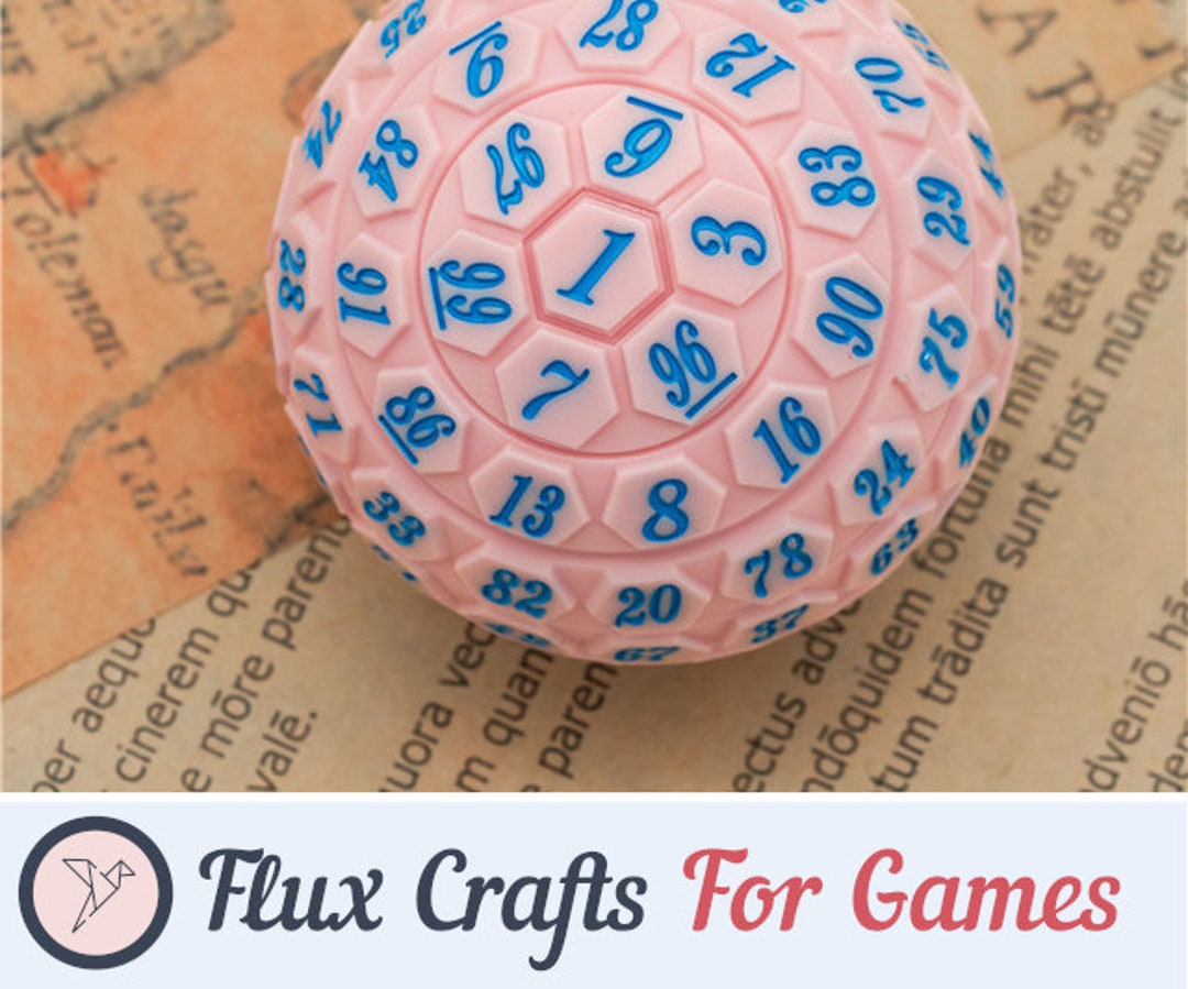 D100 RPG Dice Pink Acrylic With Box Percentile Ball, Critical Fail