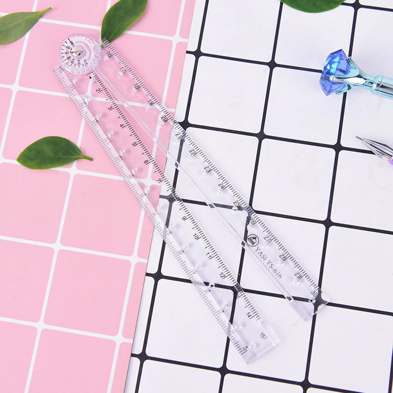 30cm Acrylic Folding Ruler Clear Stationery Essentials Thin Etsy