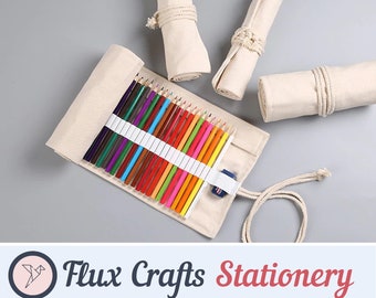 12/24/36/48/72 gaten rol canvas etui geval wrap - natuurlijk wit touw| Roll up Case, Pen Pouch, Brush Holder, Kunstenaar Geschenken, Flux Crafts