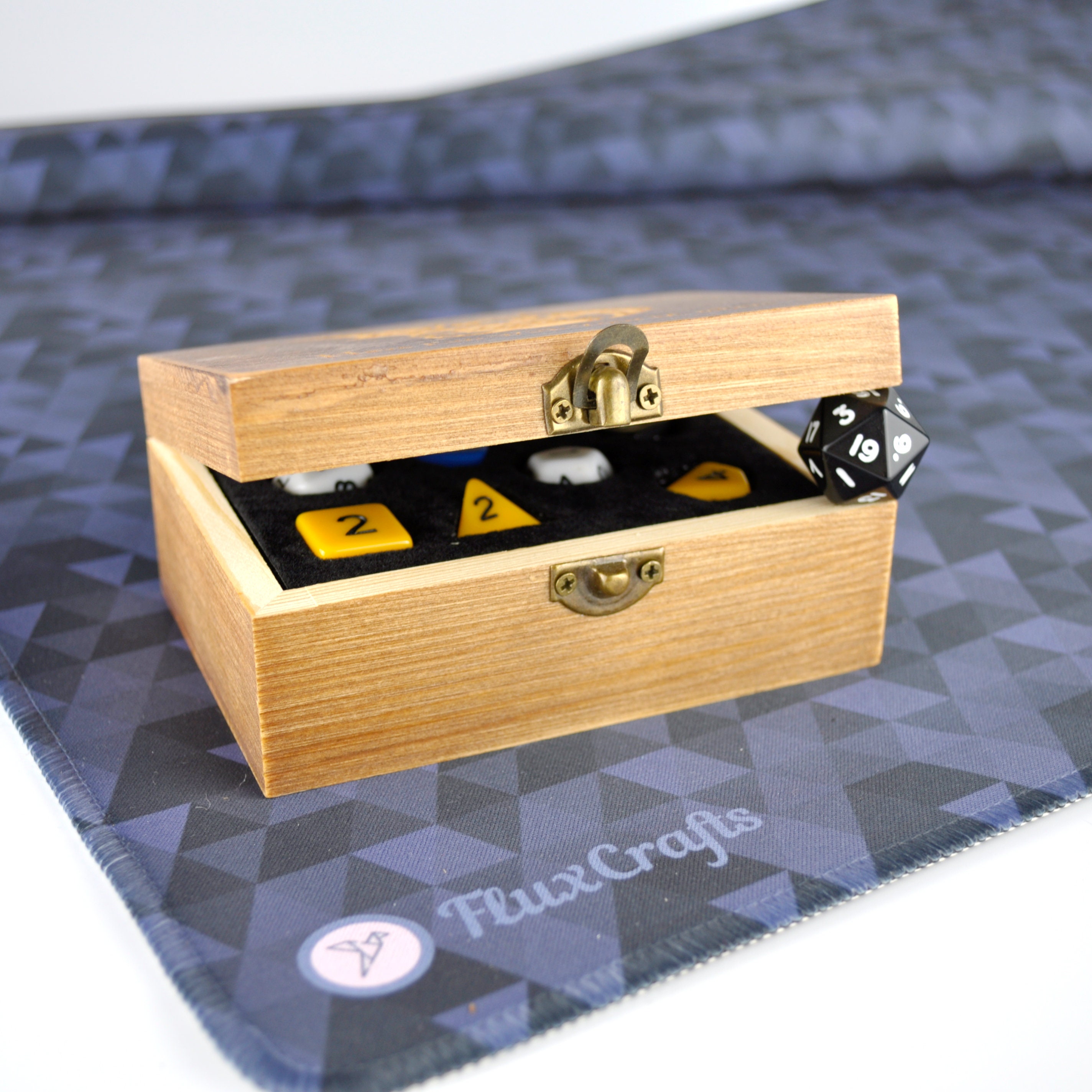 Dice Storage Box Pine Wood with Hinged Lid RPG Dice Case Etsy