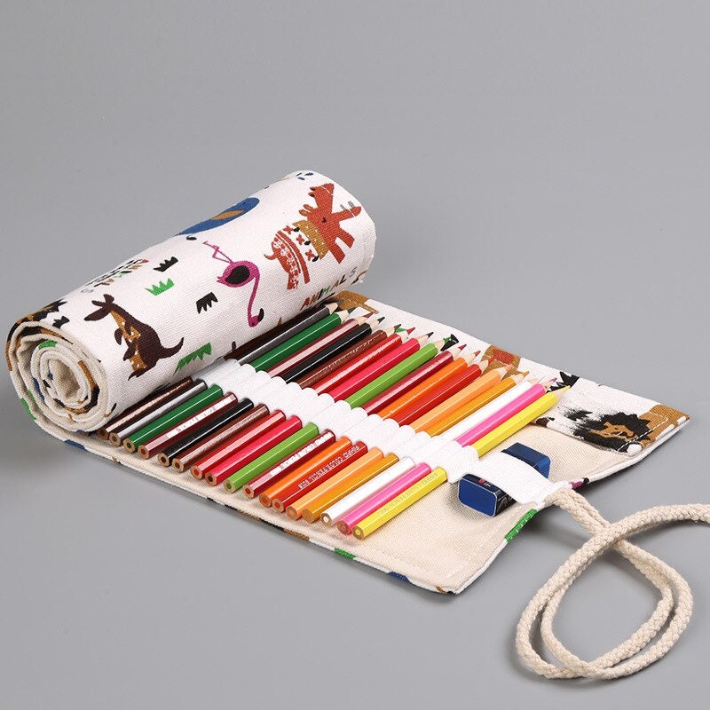12/24/36/48/72 Holes Roll Canvas Pencil Case Safari Roll up Etsy