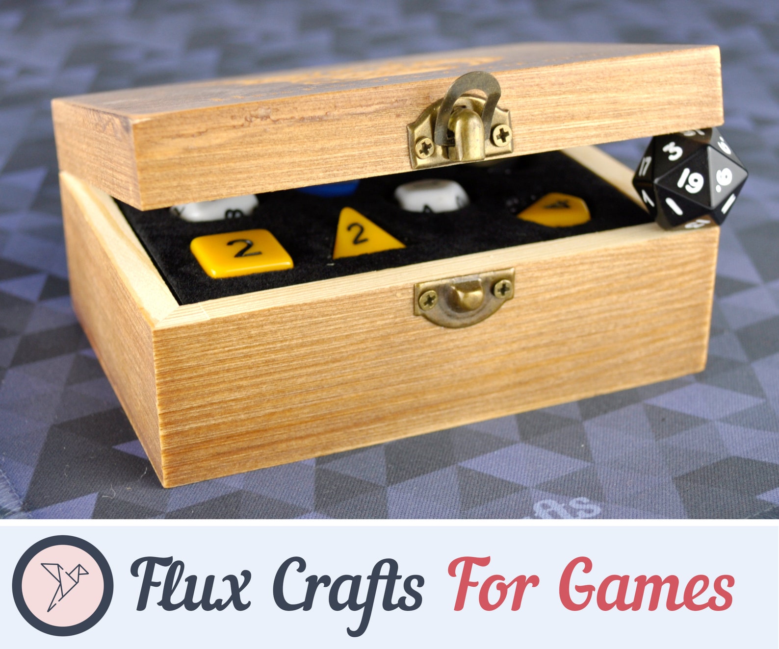 Dice Storage Box Pine Wood with Hinged Lid RPG Dice Case Etsy