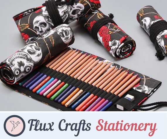 Roll Up Pencil Bag 24 Holes Artists Pencil Case Roll Brush Pen Pouch For  Artist Students Retro Canvas Makeup Office School Bag