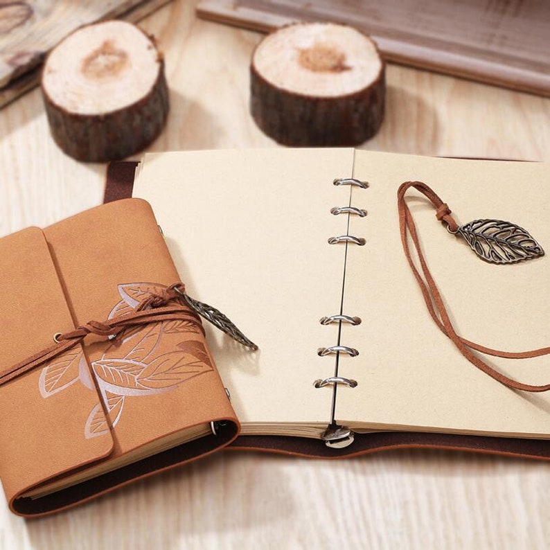 A7 A6 A5 Personalised Notebook Embossed Leaves Refillable PU Etsy UK